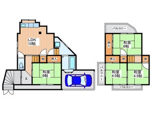 津田元町貸家の物件間取画像